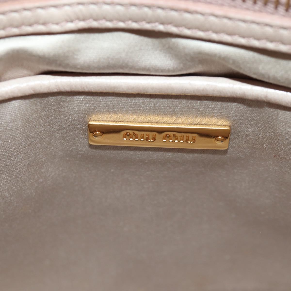 Miu Miu Hand Bag Leather 2way Gold pink beige Auth am9331V