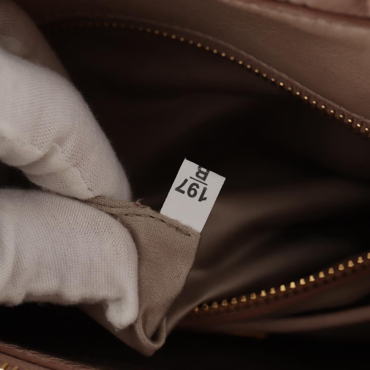 Miu Miu Hand Bag Leather 2way Gold pink beige Auth am9331V