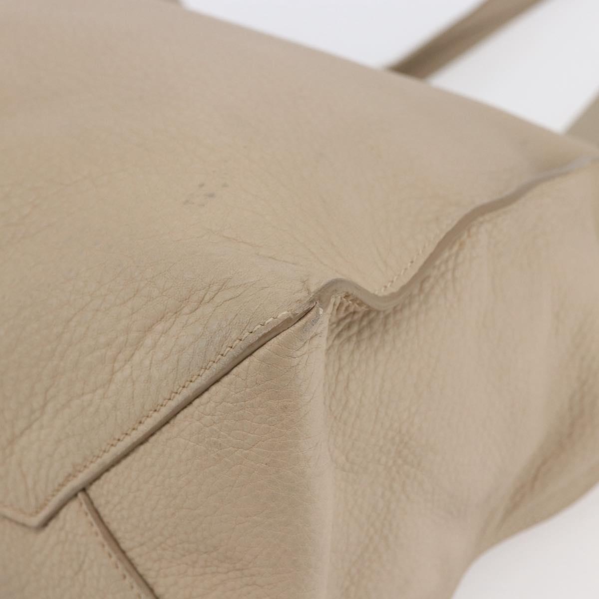 Miu Miu Tote Bag Leather Beige Auth am9332V