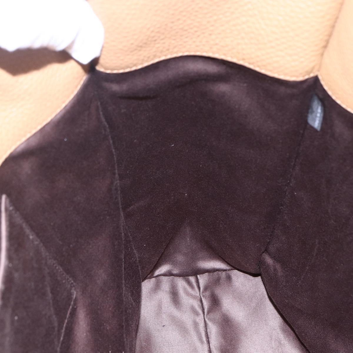 Miu Miu Tote Bag Leather Beige Auth am9332V