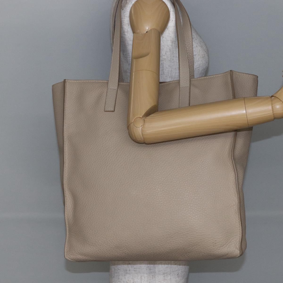 Miu Miu Tote Bag Leather Beige Auth am9332V