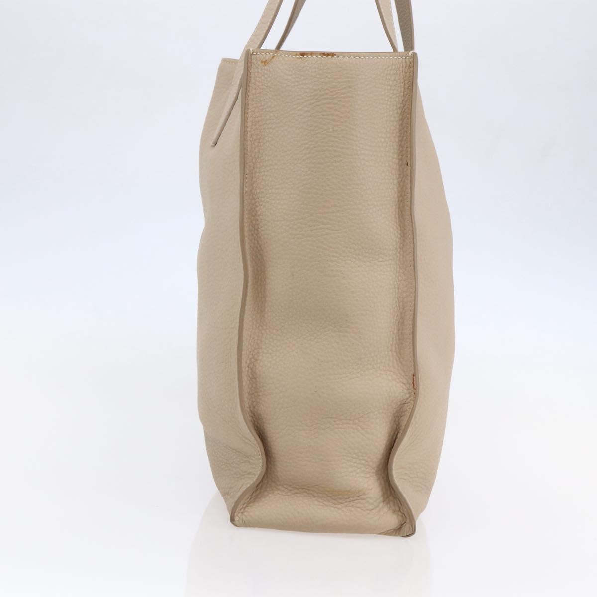 Miu Miu Tote Bag Leather Beige Auth am9332V