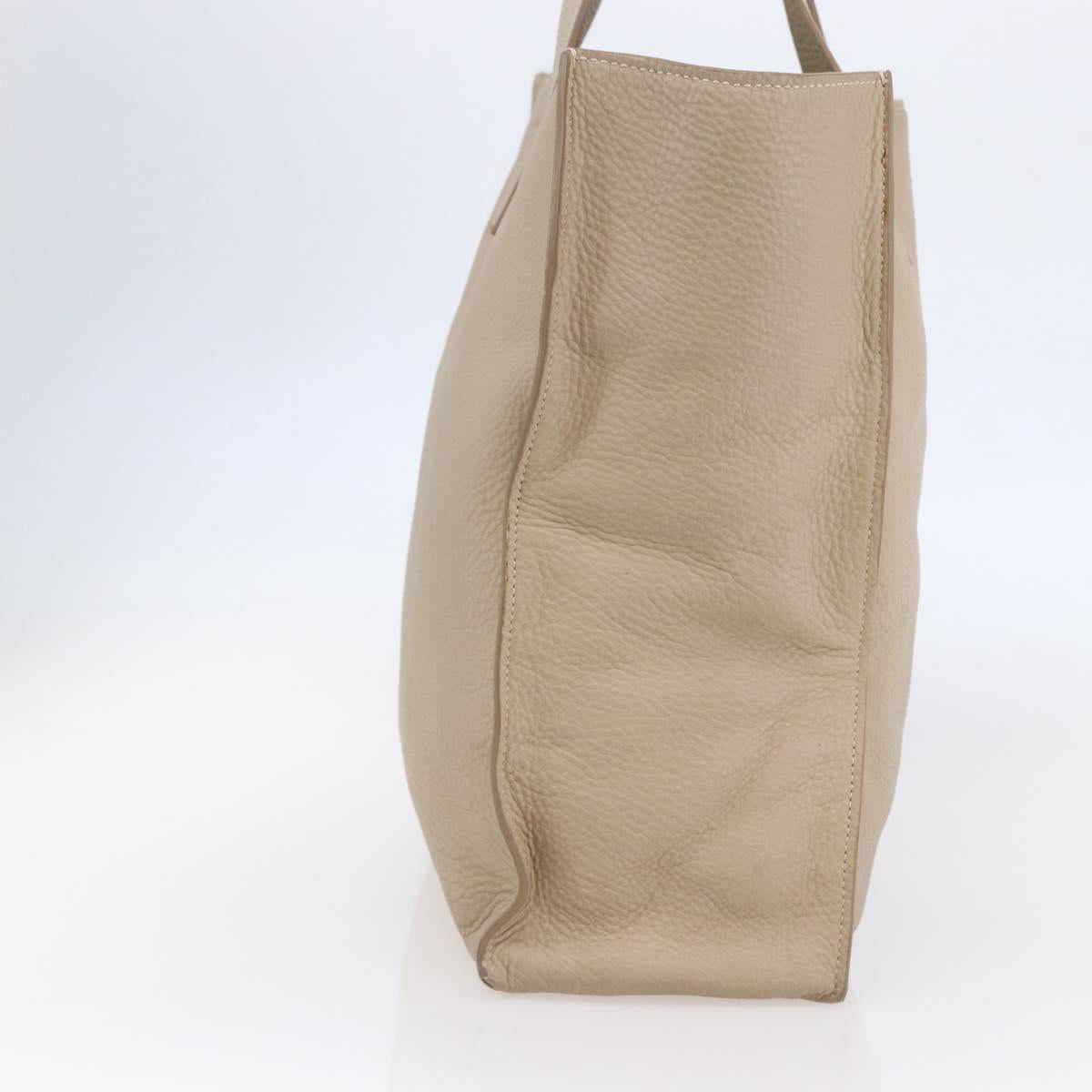 Miu Miu Tote Bag Leather Beige Auth am9332V