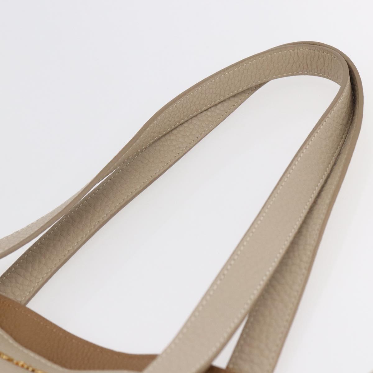 Miu Miu Tote Bag Leather Beige Auth am9332V