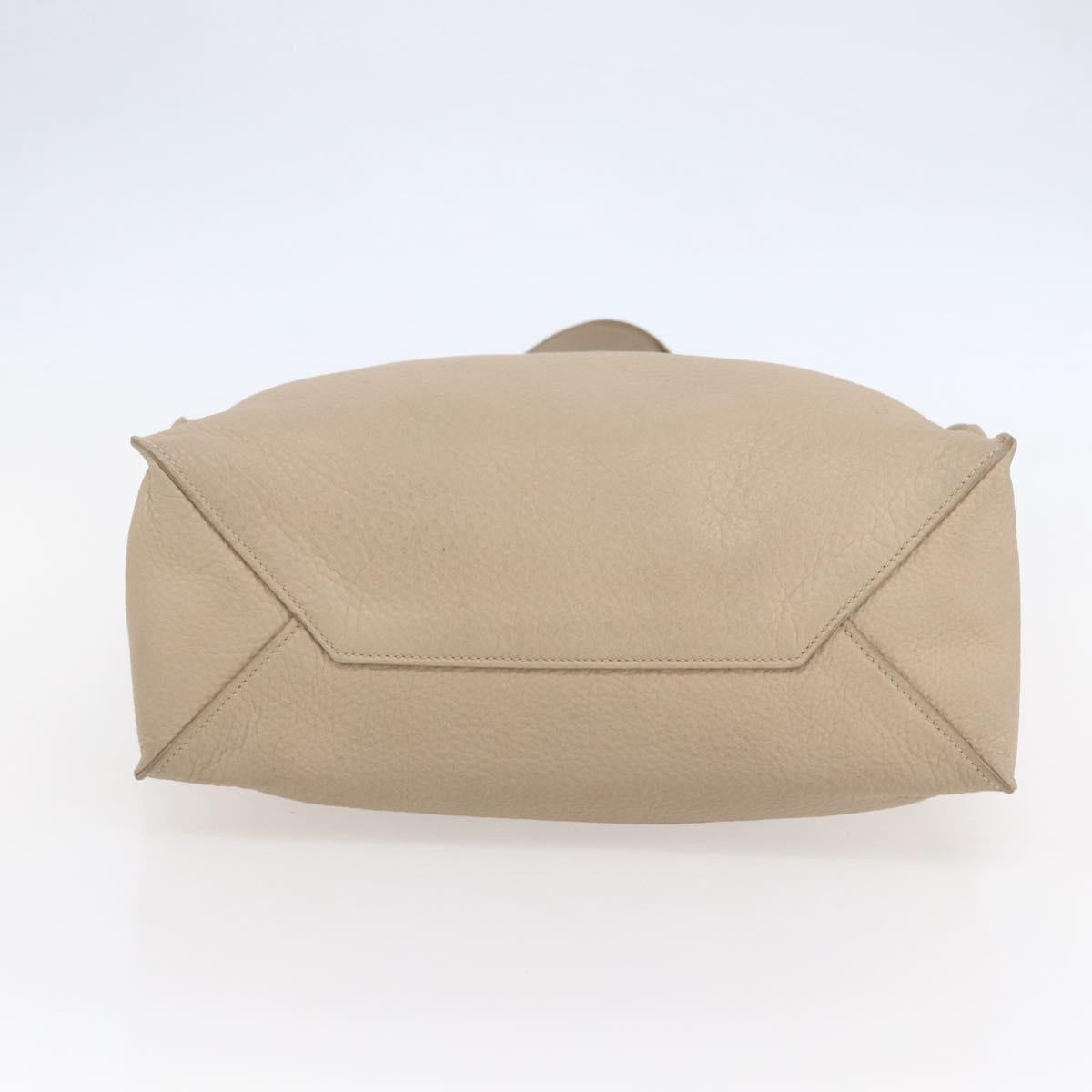 Miu Miu Tote Bag Leather Beige Auth am9332V