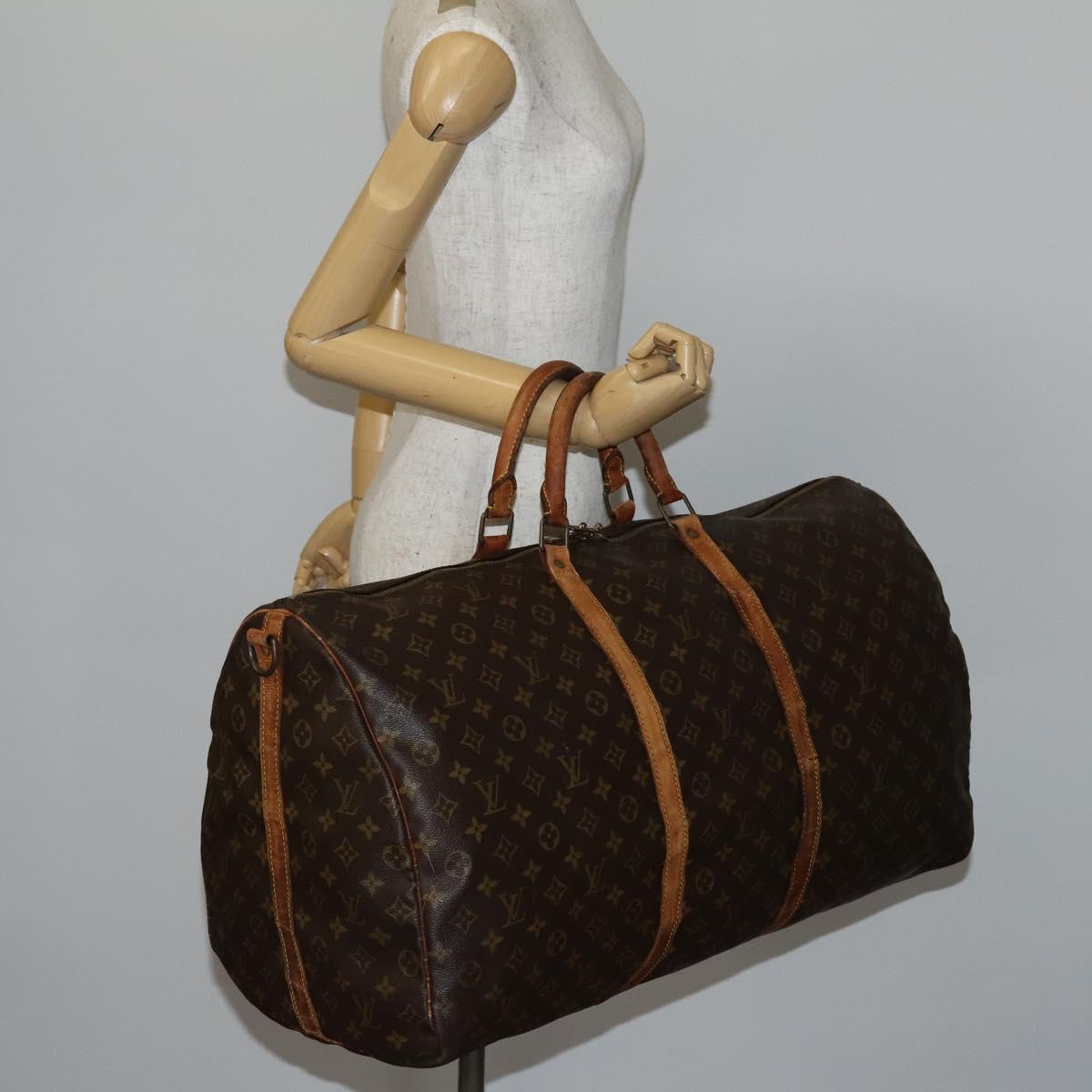 LOUIS VUITTON Monogram Keepall Bandouliere 60 Boston Bag M41412 LV Auth am9333