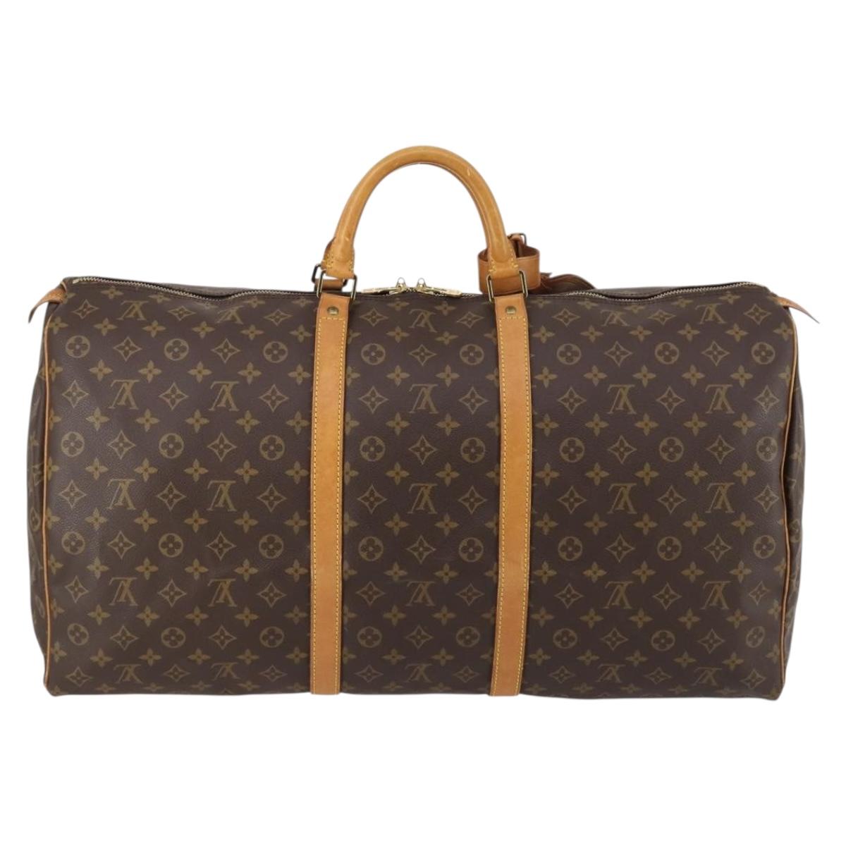 LOUIS VUITTON Monogram Keepall 60 Boston Bag M41422 LV Auth am9334
