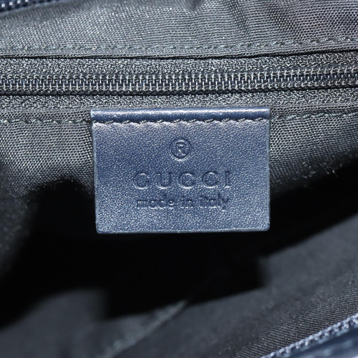 GUCCI GG Canvas Sherry Line Shoulder Bag Navy Gold Red 388926 Auth am9338V