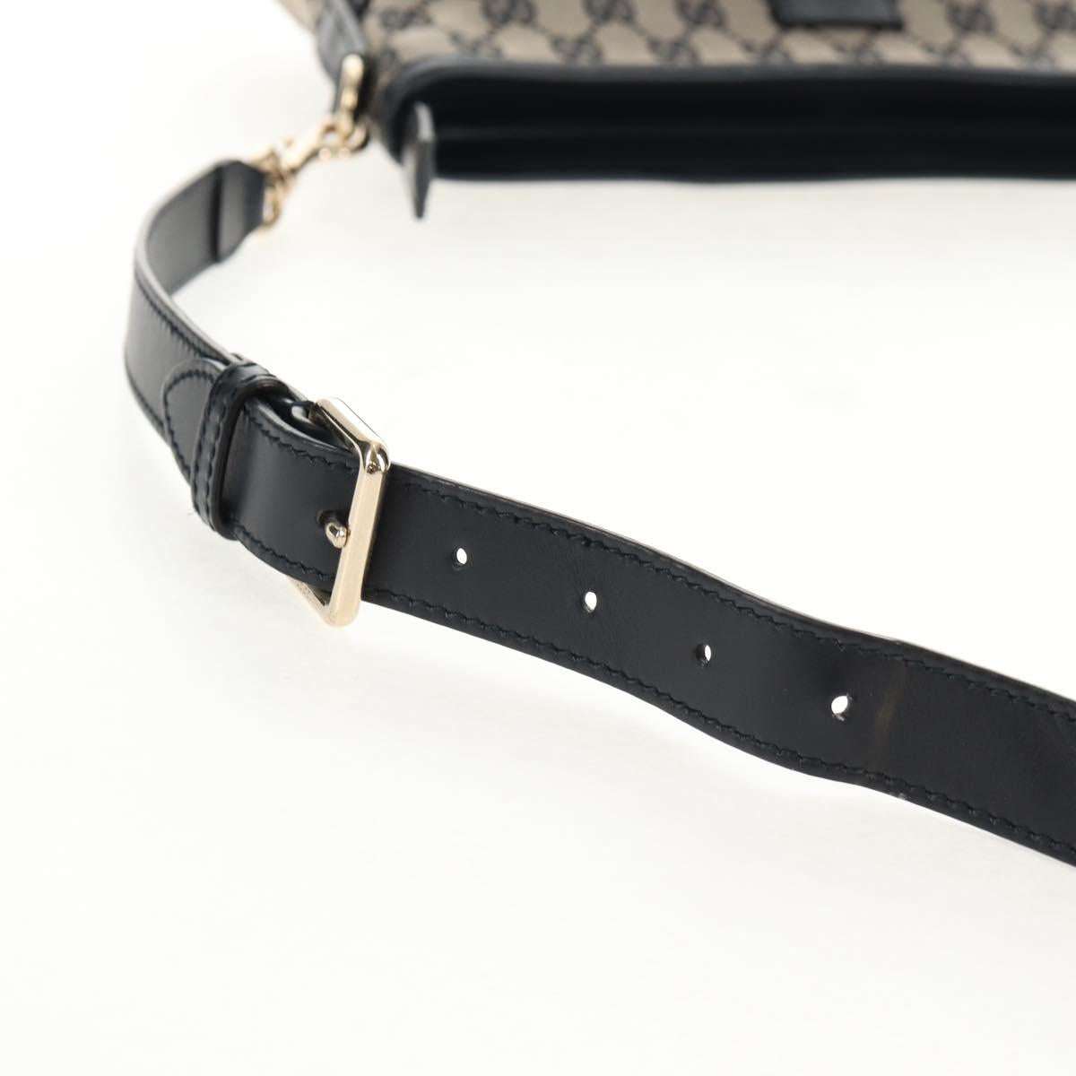 GUCCI GG Canvas Sherry Line Shoulder Bag Navy Gold Red 388926 Auth am9338V