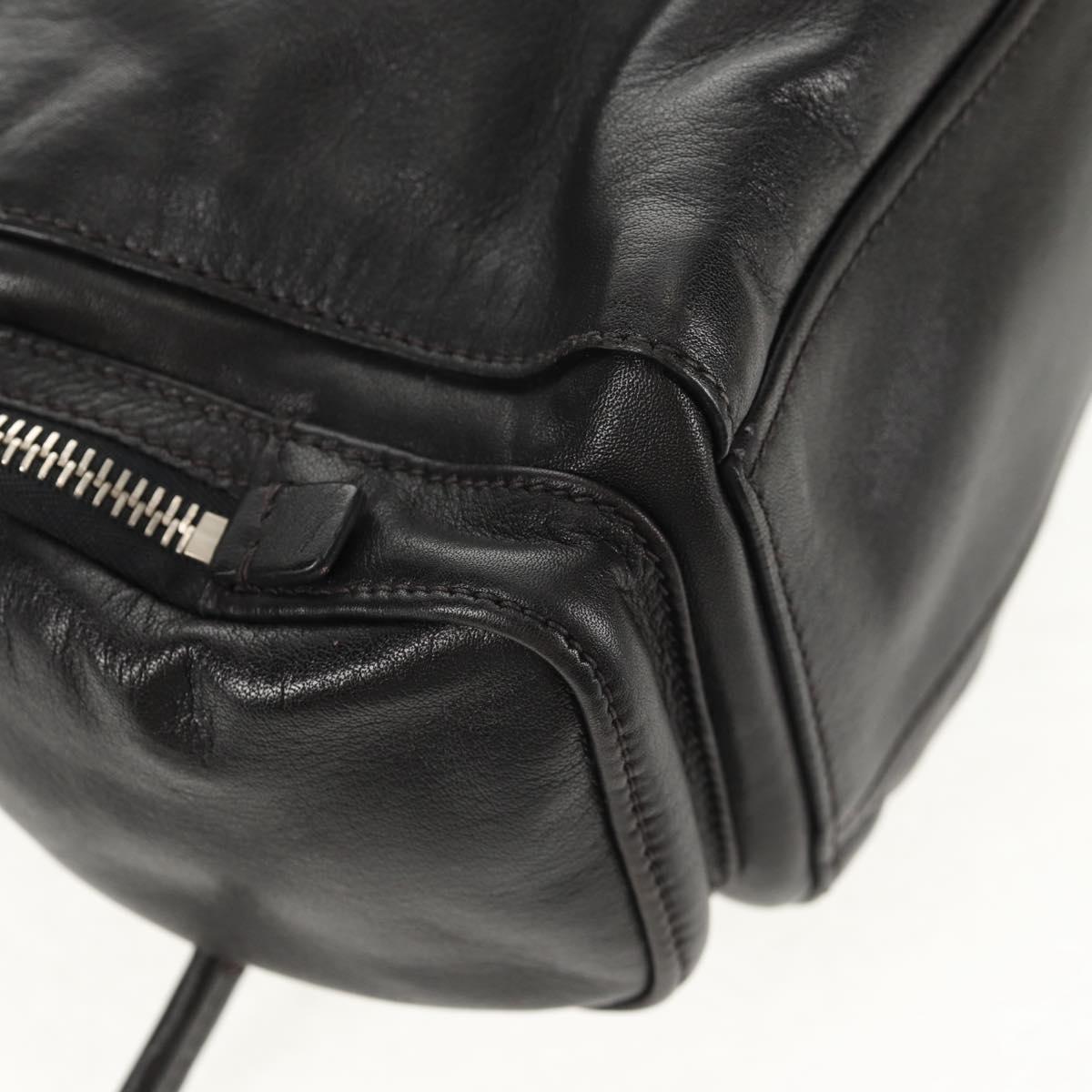 PRADA Shoulder Bag Leather Black Silver Auth am9339V