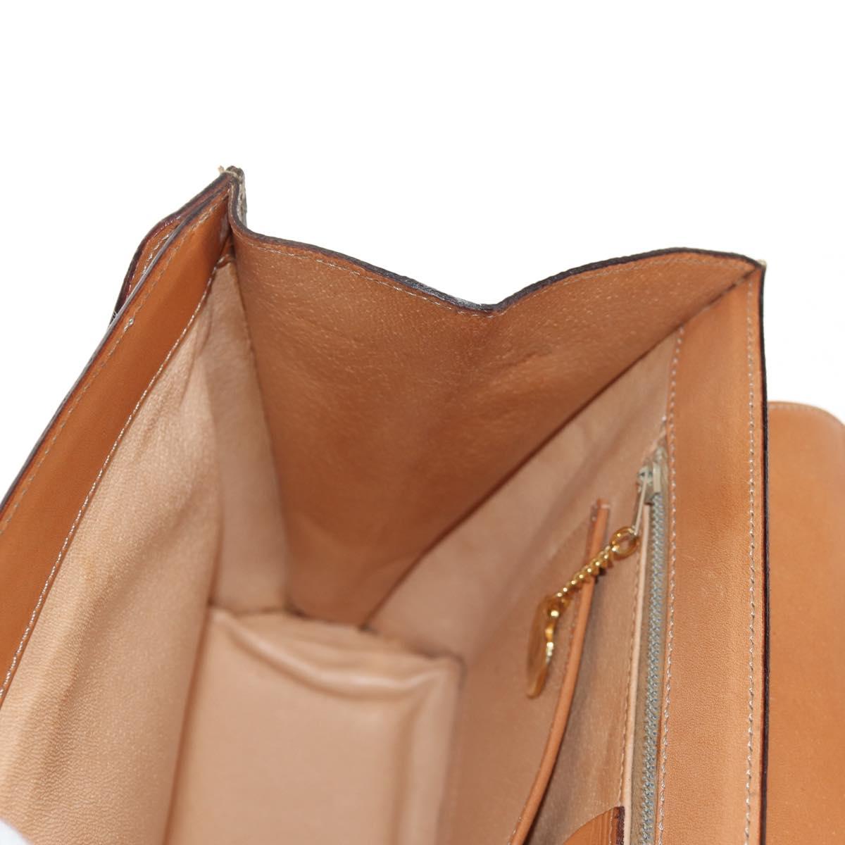 CELINE Macadam Canvas Hand Bag PVC Leather 2way Brown Gold Auth am9343V