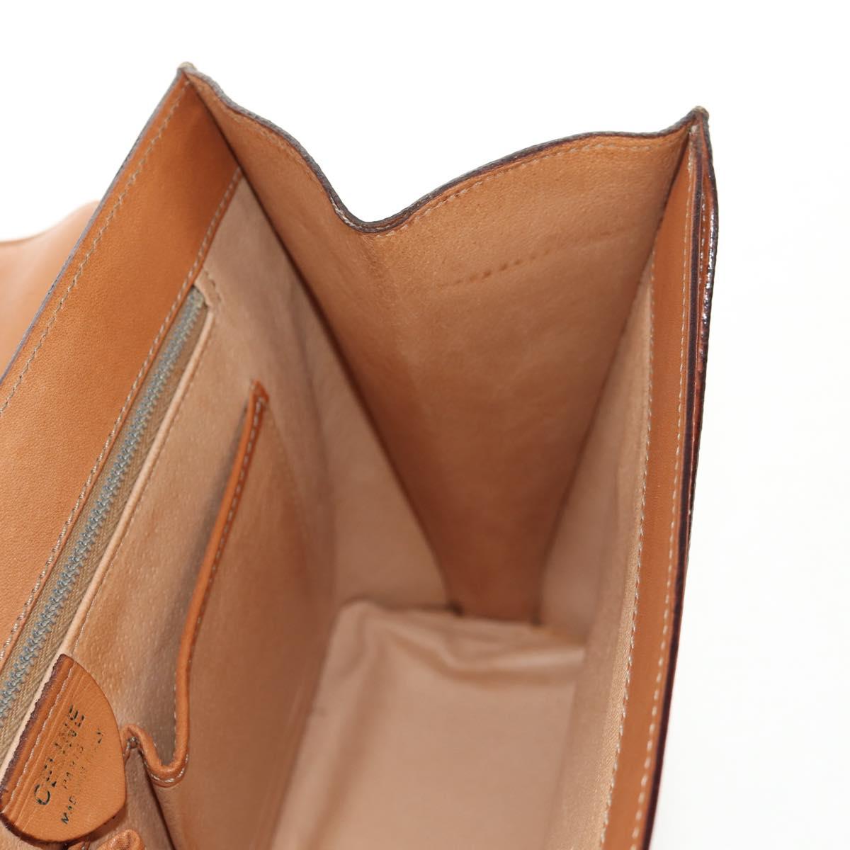 CELINE Macadam Canvas Hand Bag PVC Leather 2way Brown Gold Auth am9343V