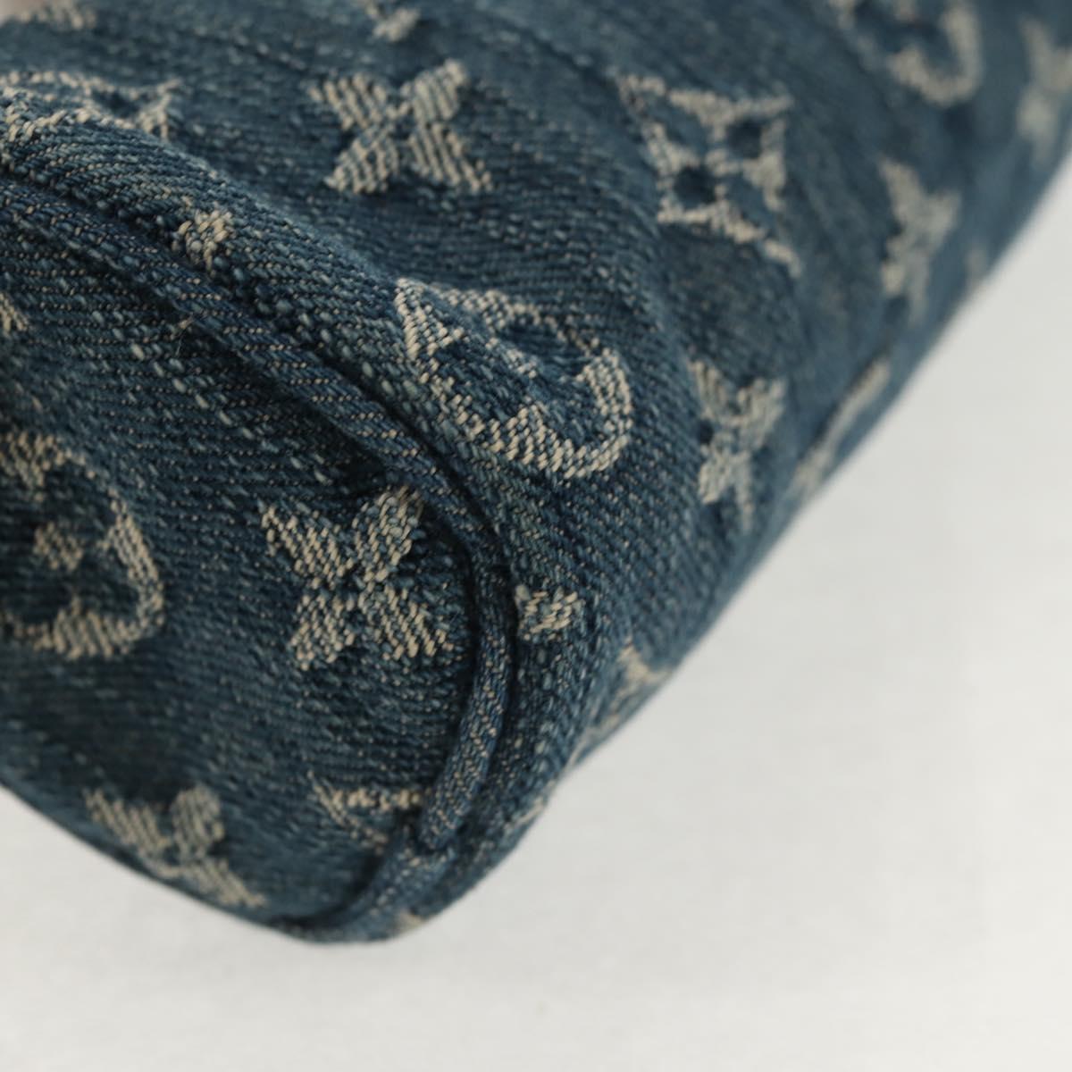 LOUIS VUITTON Monogram Denim Trousse Speedy GM Pouch Blue M95081 LV Auth am9350V