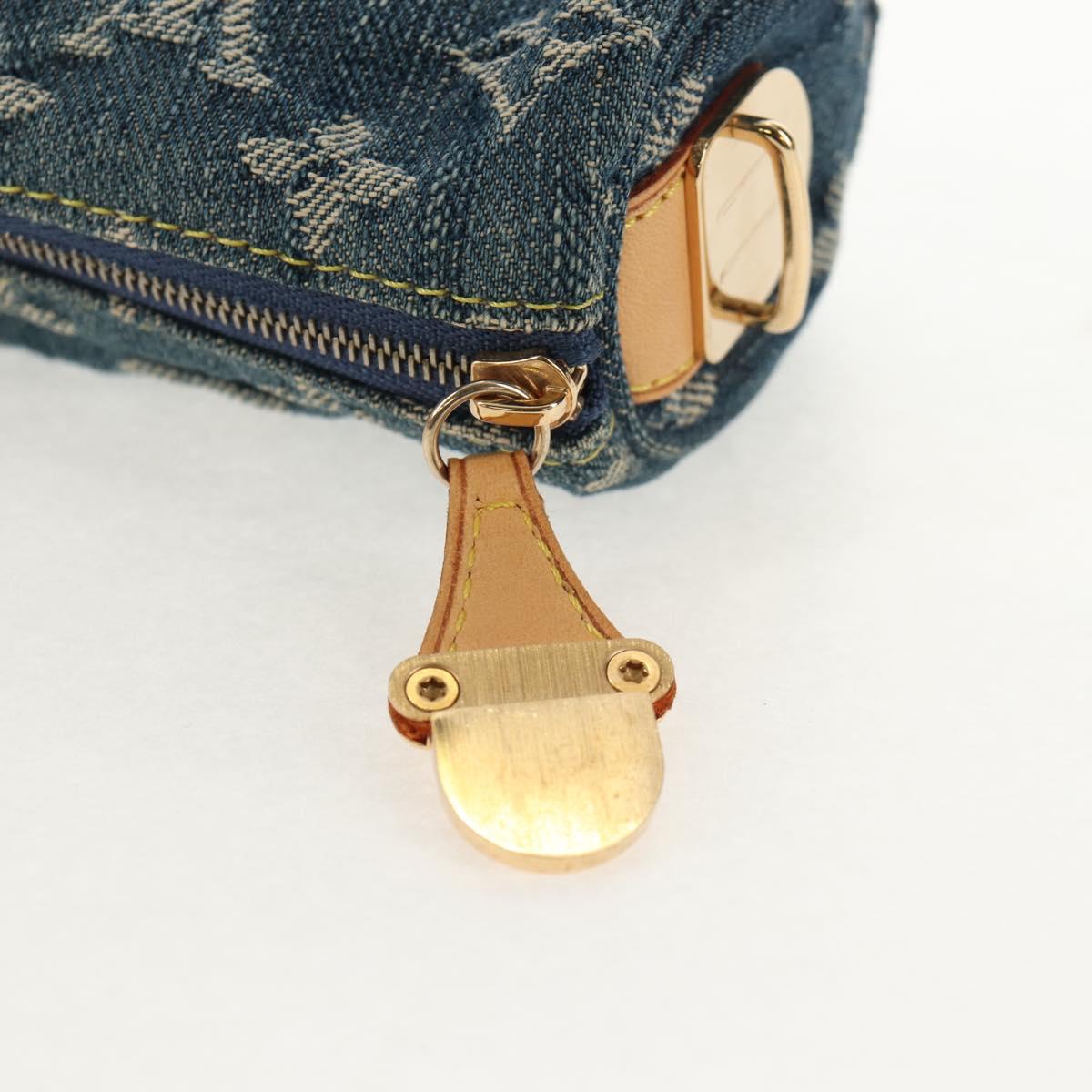 LOUIS VUITTON Monogram Denim Trousse Speedy GM Pouch Blue M95081 LV Auth am9350V