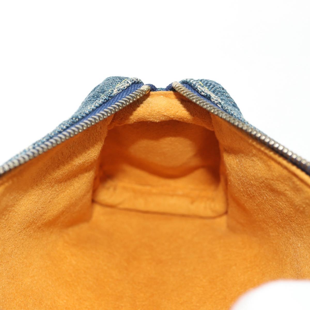 LOUIS VUITTON Monogram Denim Trousse Speedy GM Pouch Blue M95081 LV Auth am9350V