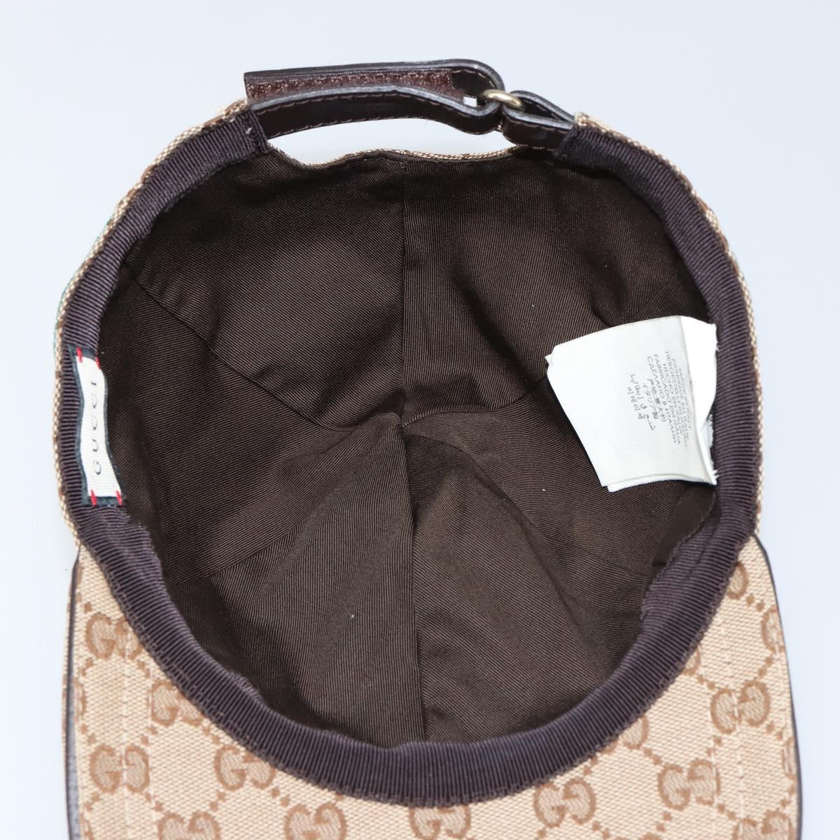 GUCCI GG Canvas baseball Cap M Beige Red Green 200035 Auth am9353