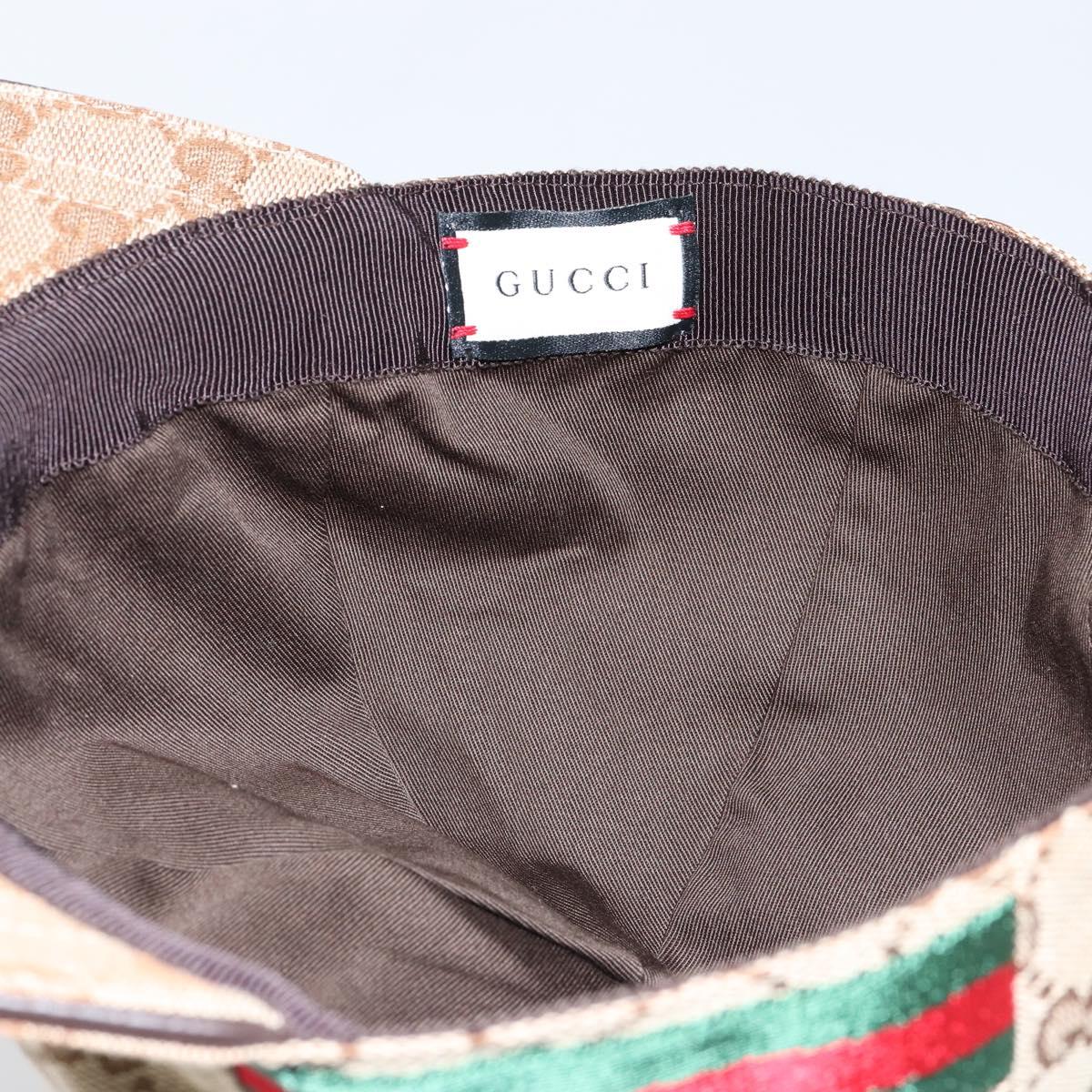 GUCCI GG Canvas baseball Cap M Beige Red Green 200035 Auth am9353
