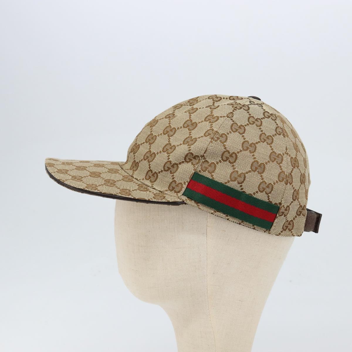 GUCCI GG Canvas baseball Cap M Beige Red Green 200035 Auth am9353