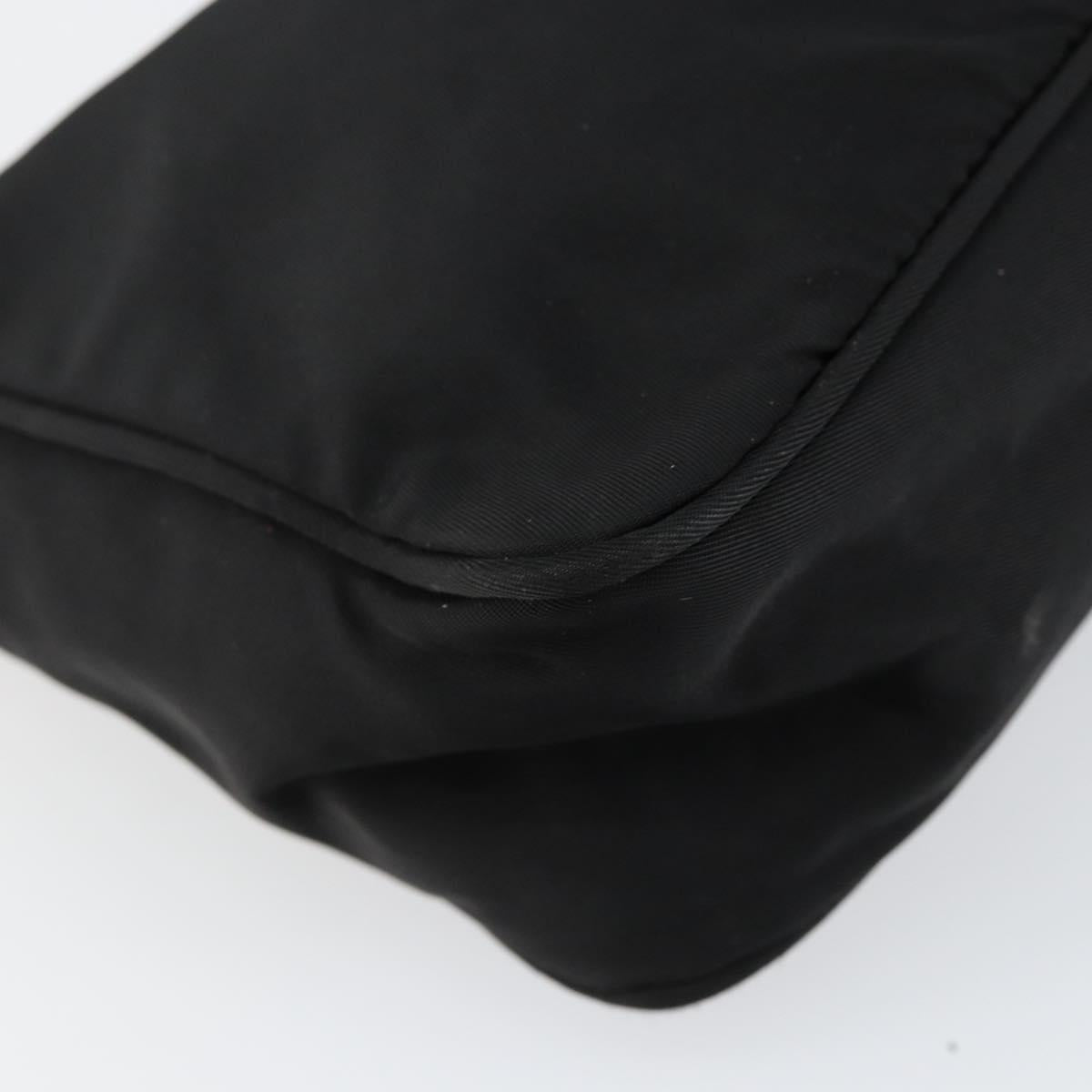 PRADA Hand Bag Nylon Black Silver Auth am9354