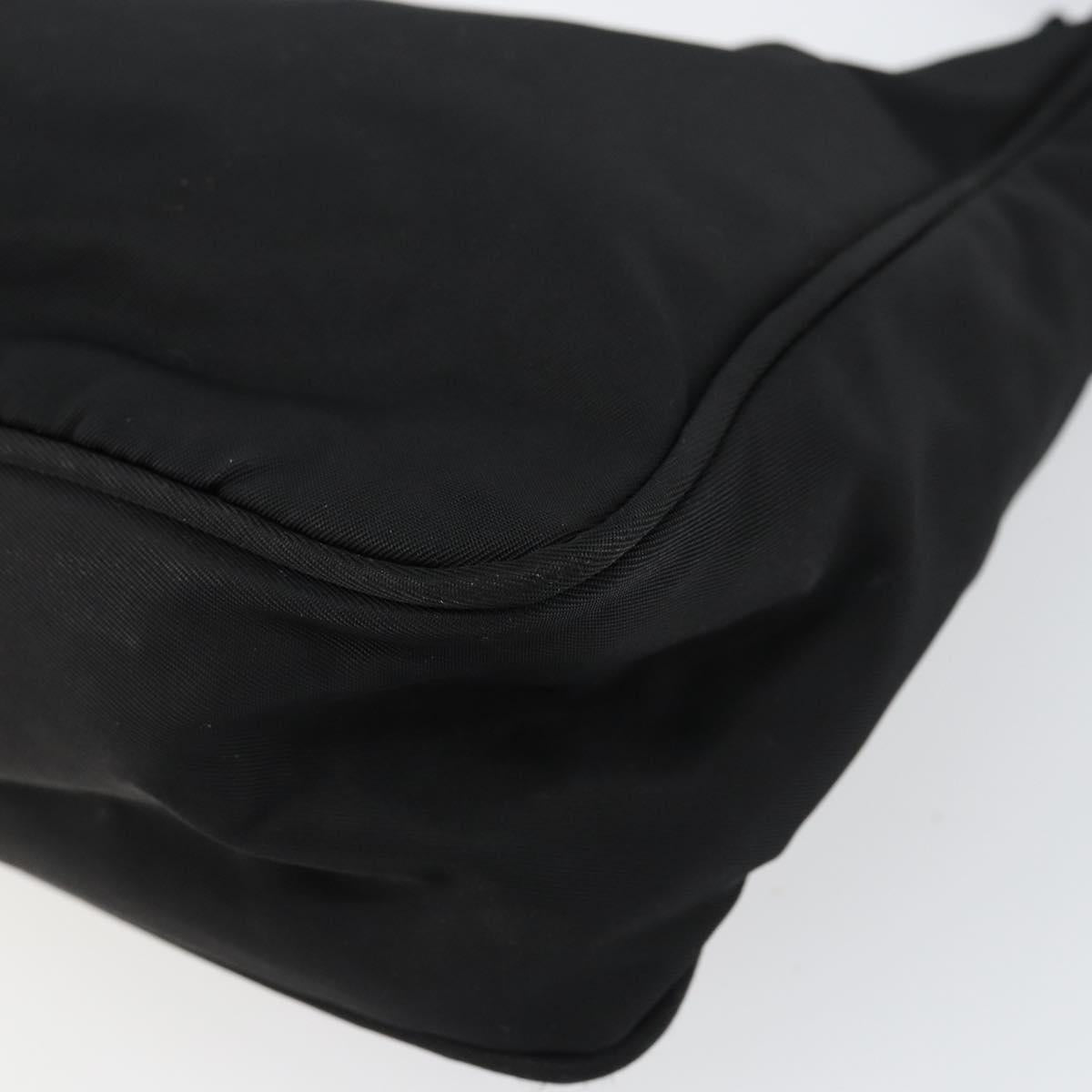 PRADA Hand Bag Nylon Black Silver Auth am9354