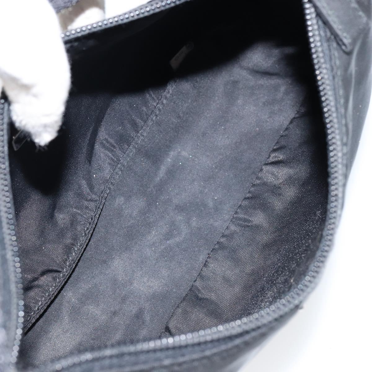 PRADA Hand Bag Nylon Black Silver Auth am9354