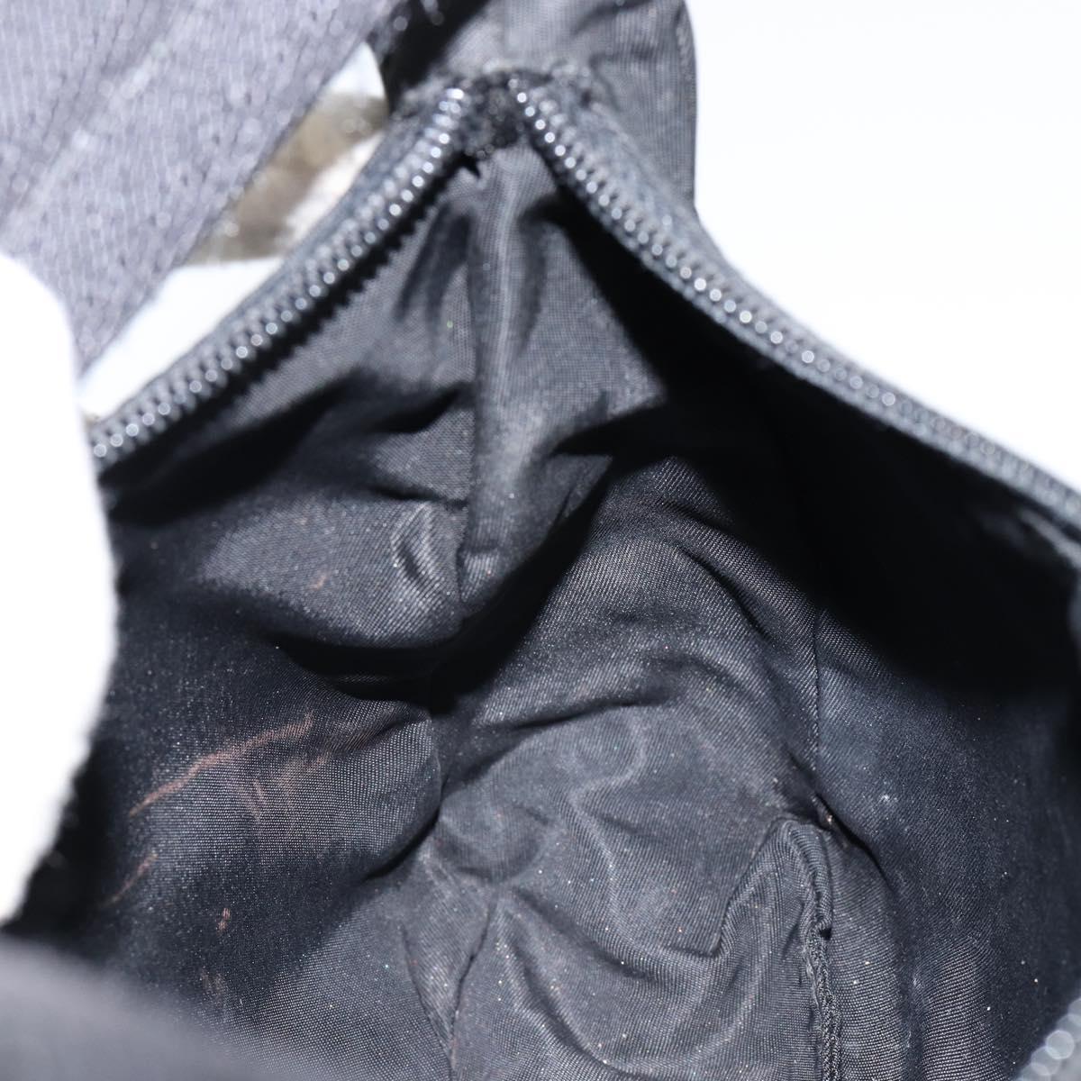 PRADA Hand Bag Nylon Black Silver Auth am9354