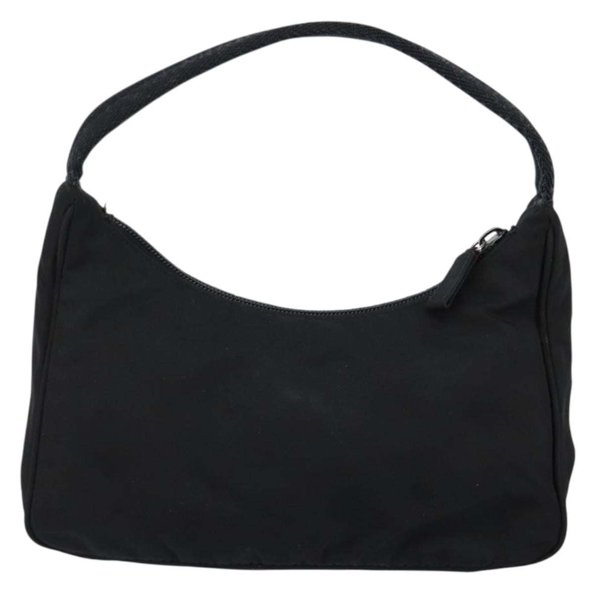 PRADA Hand Bag Nylon Black Silver Auth am9354