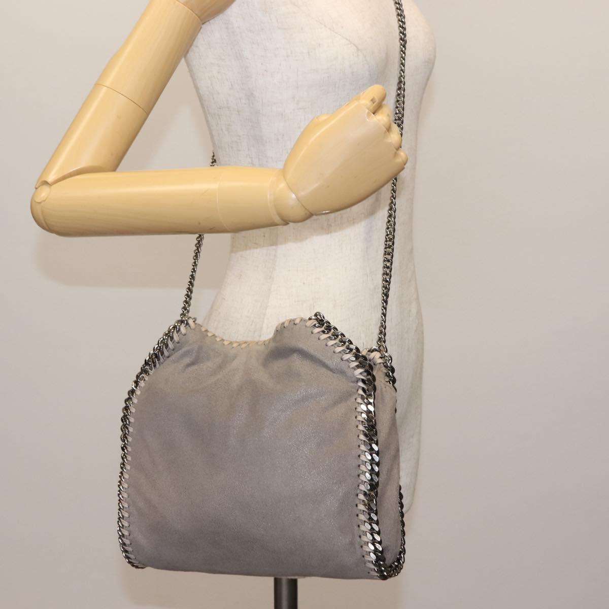 Stella MacCartney Chain Falabella Bag polyester 2way Gray 371223 Auth am9356