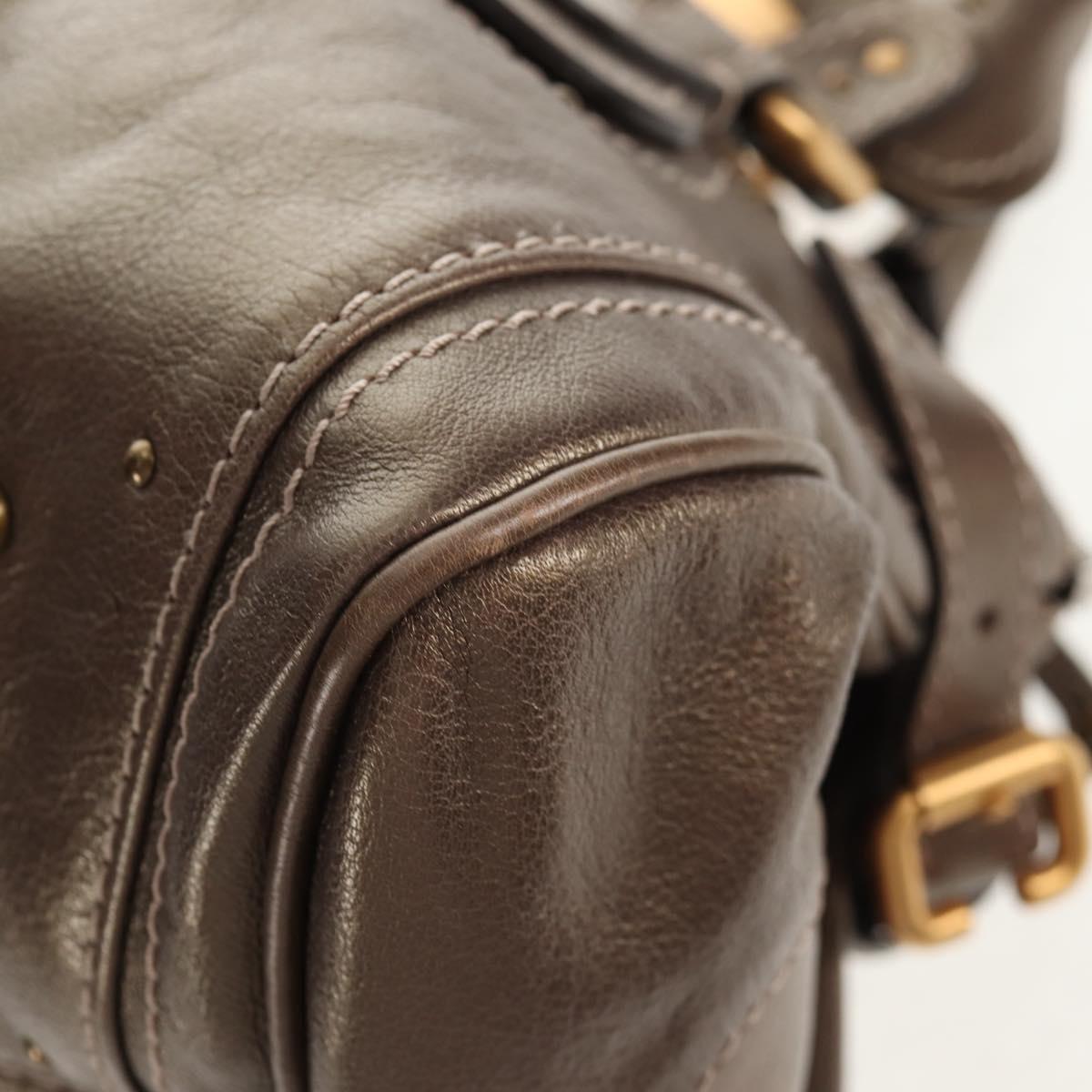 Chloe Paddington Shoulder Bag Leather Gold Tone Auth am9357V