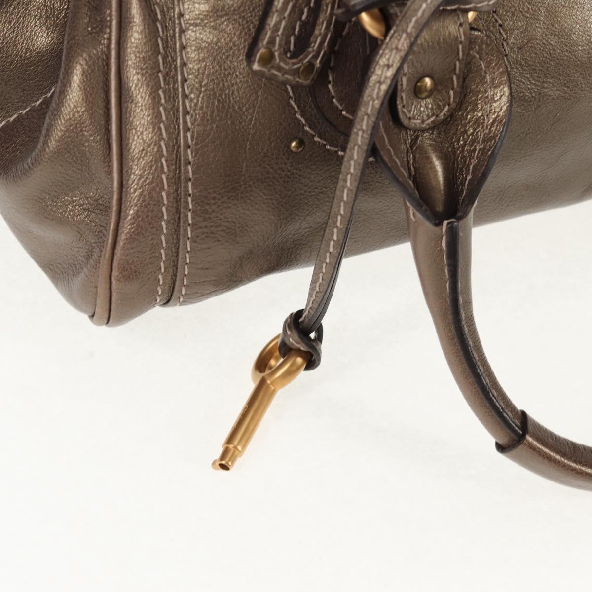 Chloe Paddington Shoulder Bag Leather Gold Tone Auth am9357V