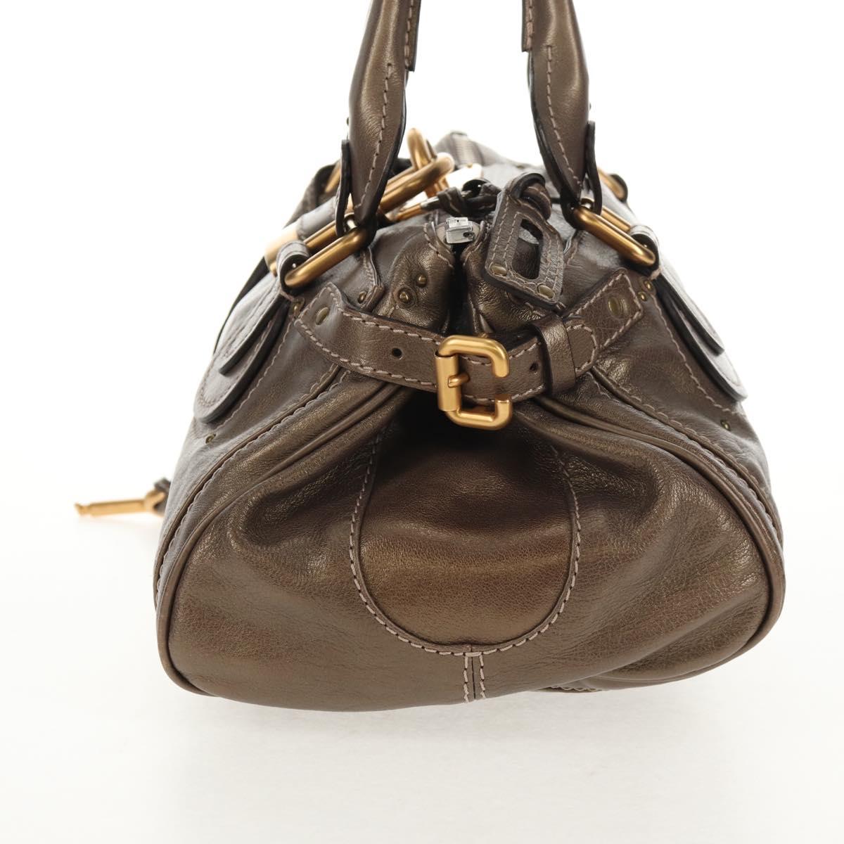 Chloe Paddington Shoulder Bag Leather Gold Tone Auth am9357V