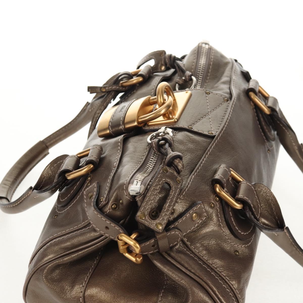 Chloe Paddington Shoulder Bag Leather Gold Tone Auth am9357V