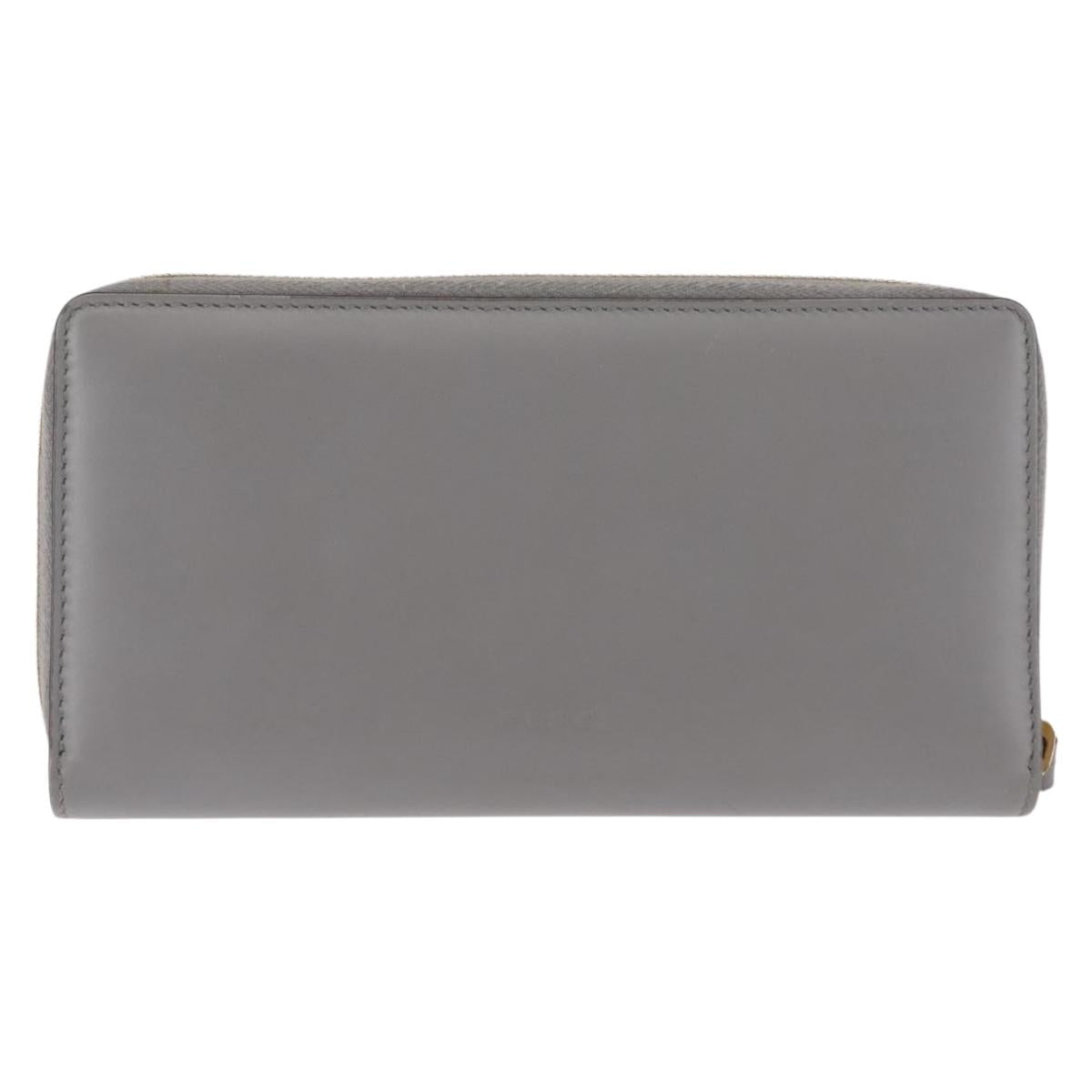 GUCCI GG Ribbon Japan limited Long Wallet Leather Blue Gold 435819 Auth am9366