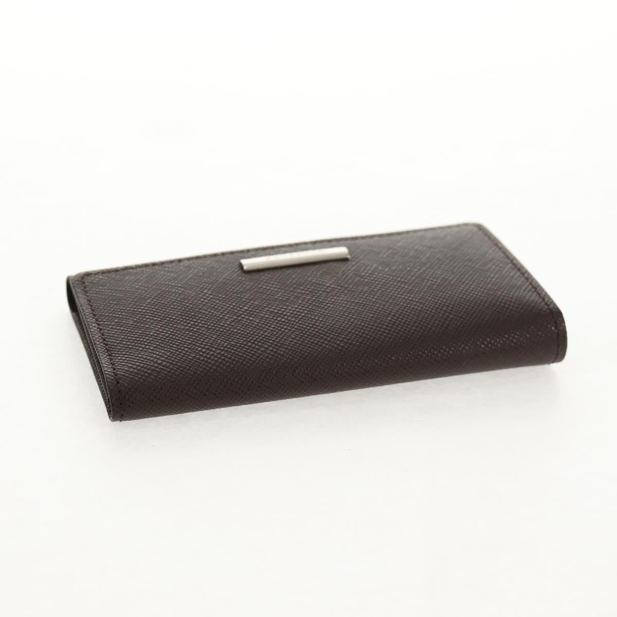 BURBERRY Key Case Leather Brown Auth am9367V