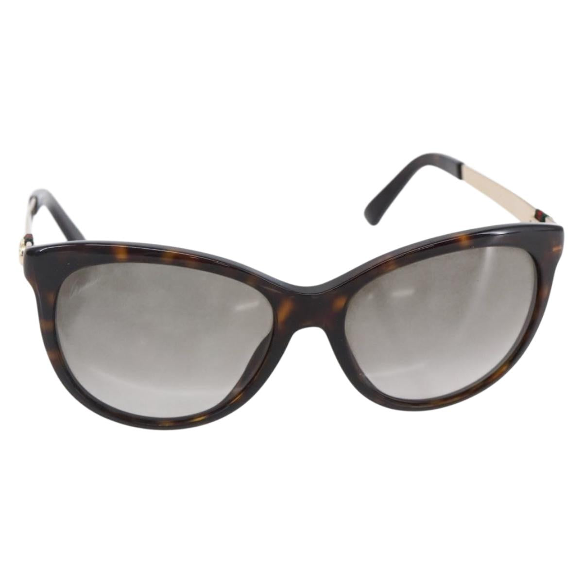 GUCCI Web Sherry Line Sunglasses plastic Dark Brown Auth am9370V