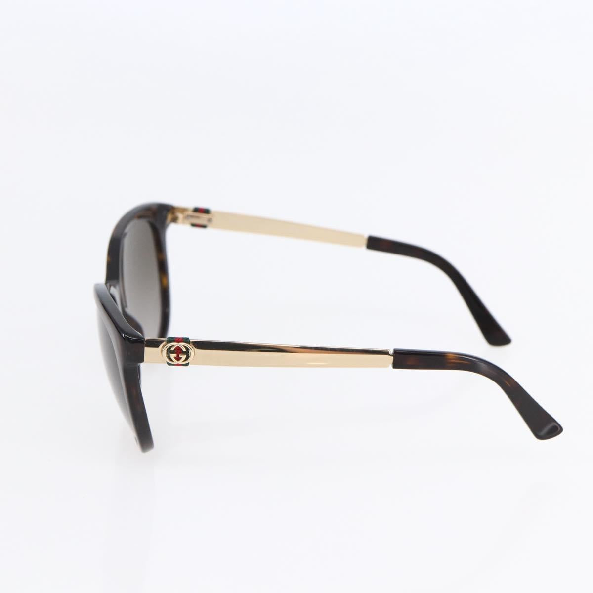 GUCCI Web Sherry Line Sunglasses plastic Dark Brown Auth am9370V