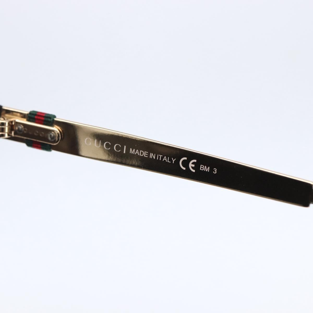 GUCCI Web Sherry Line Sunglasses plastic Dark Brown Auth am9370V