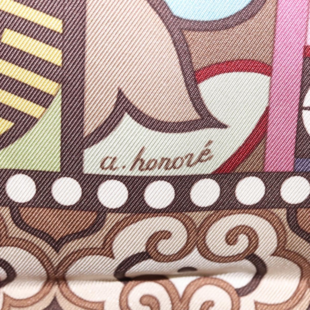 HERMES Carre 90 Scarf LA FEMME AUX SEMELLES DE VENT Silk Pink Auth am9373