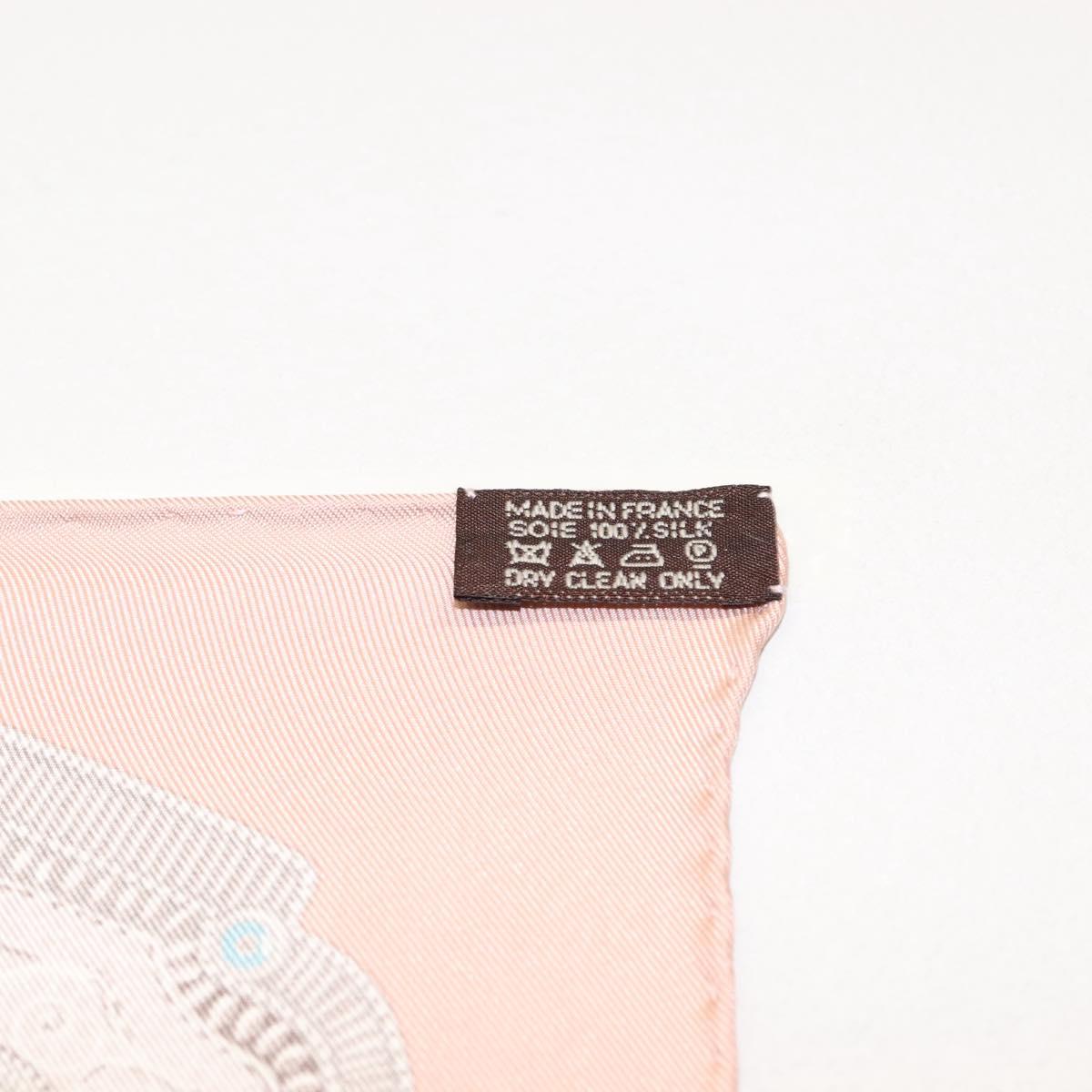 HERMES Carre 90 Scarf LA FEMME AUX SEMELLES DE VENT Silk Pink Auth am9373