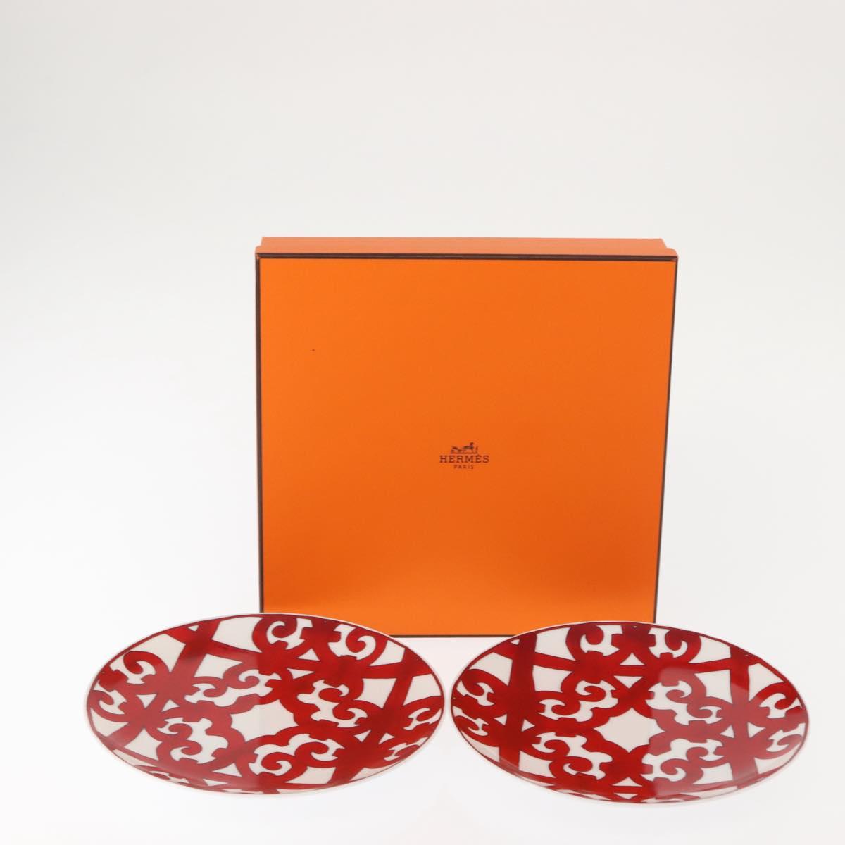 HERMES Guadalquivir Dessert plate Pottery 2Set Auth am9375