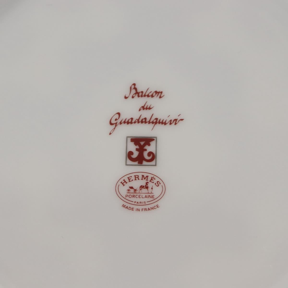 HERMES Guadalquivir Dessert plate Pottery 2Set Auth am9375