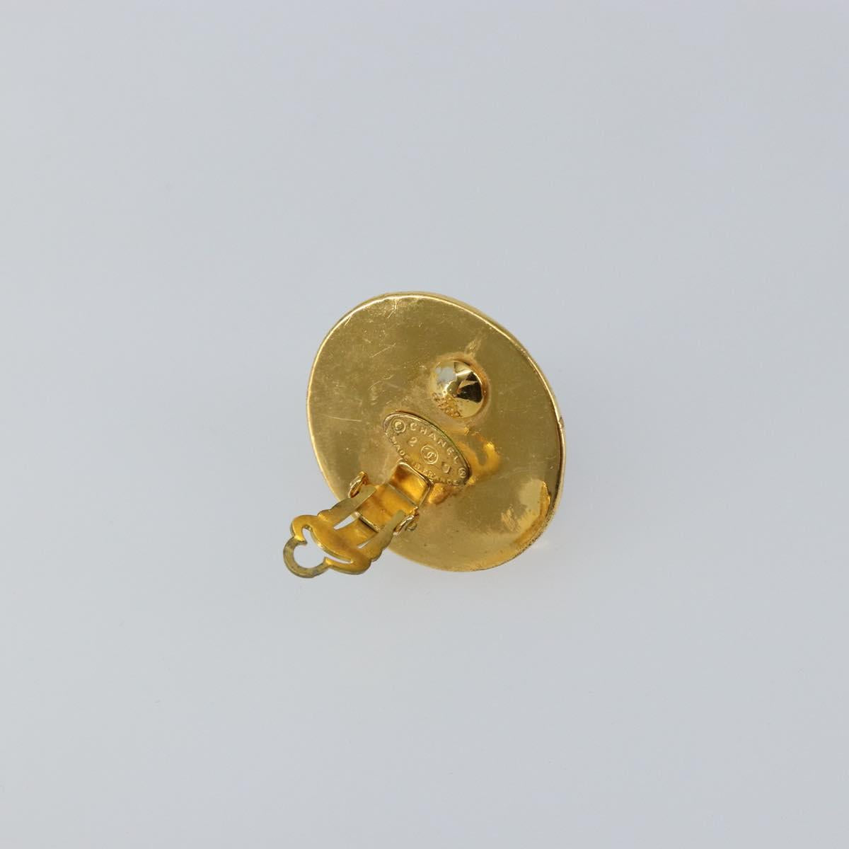 CHANEL Earring metal Gold CC Auth am9379