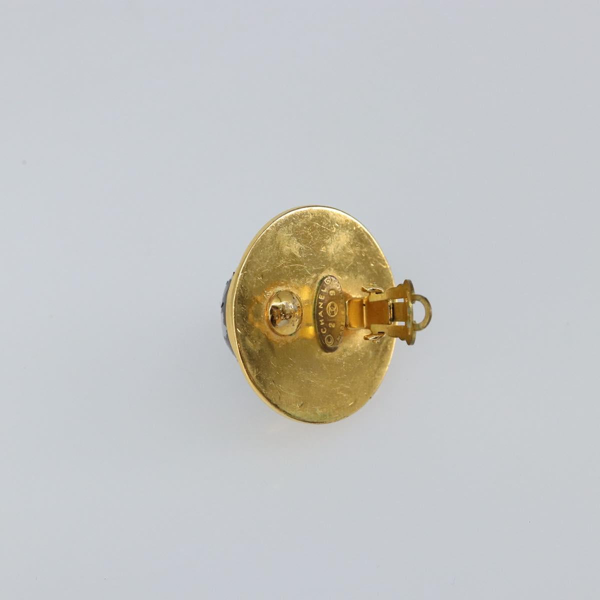 CHANEL Earring metal Gold CC Auth am9379