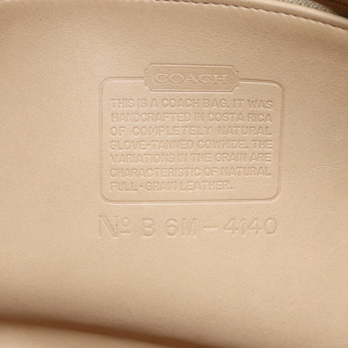 Coach Tote Bag Leather Beige Auth am9383