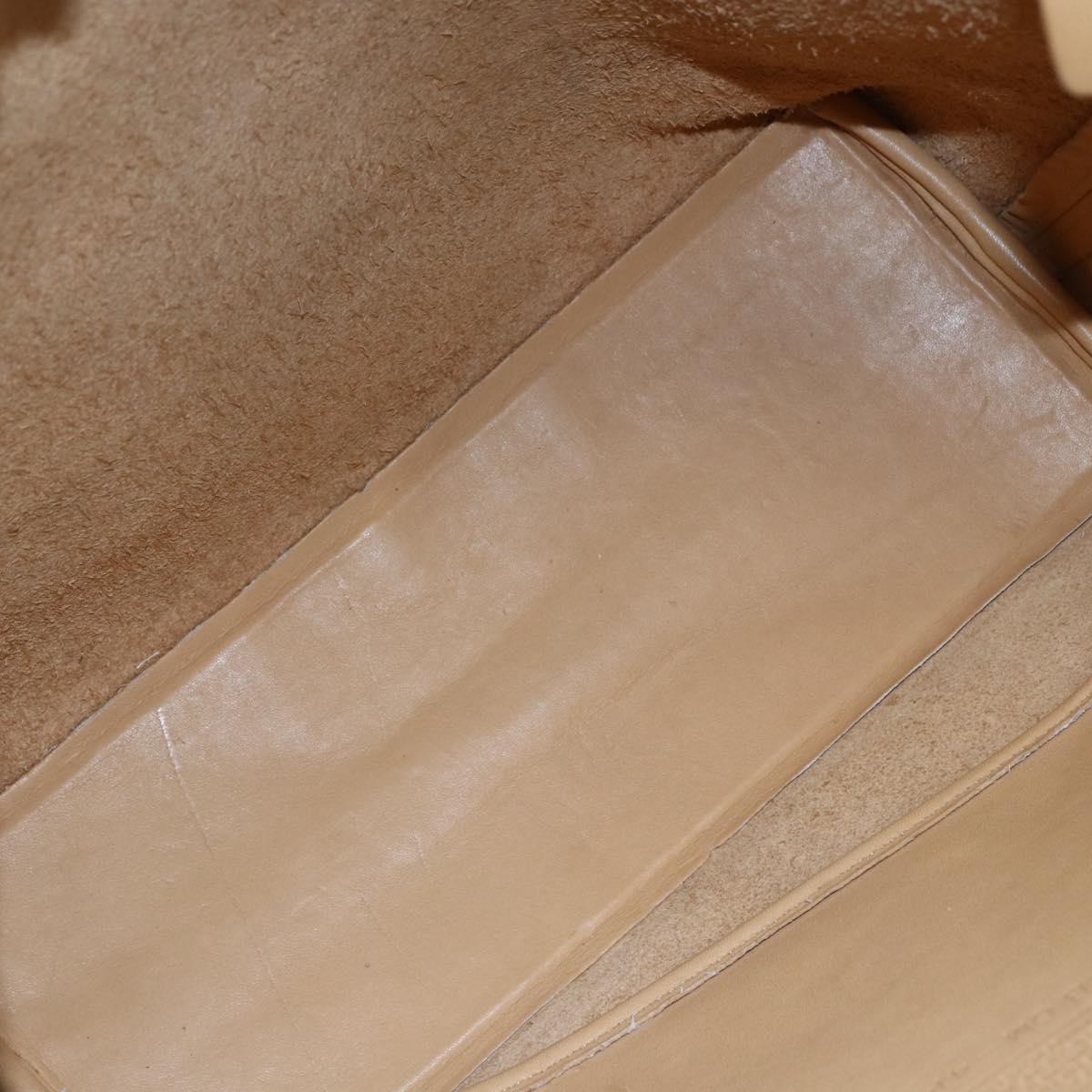 Coach Tote Bag Leather Beige Auth am9383