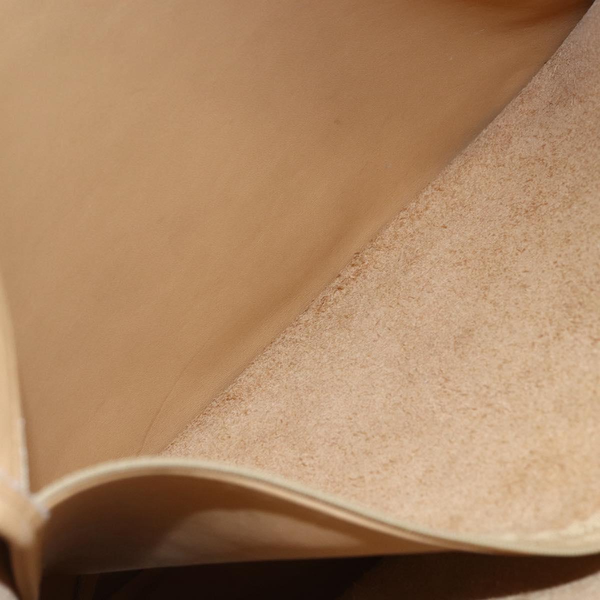 Coach Tote Bag Leather Beige Auth am9383