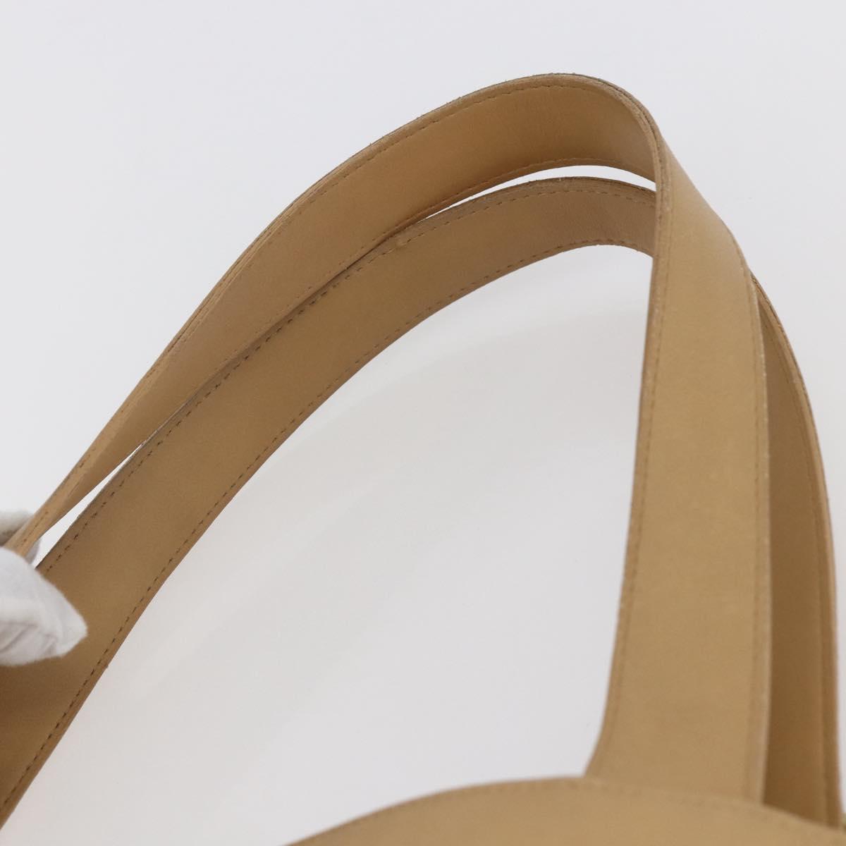 Coach Tote Bag Leather Beige Auth am9383