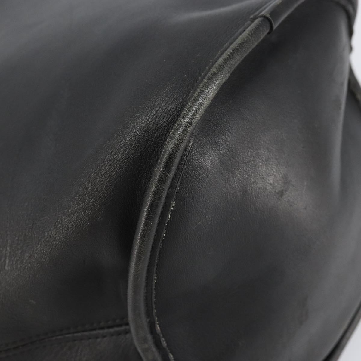Coach Shoulder Bag Leather Black Gold Auth am9384