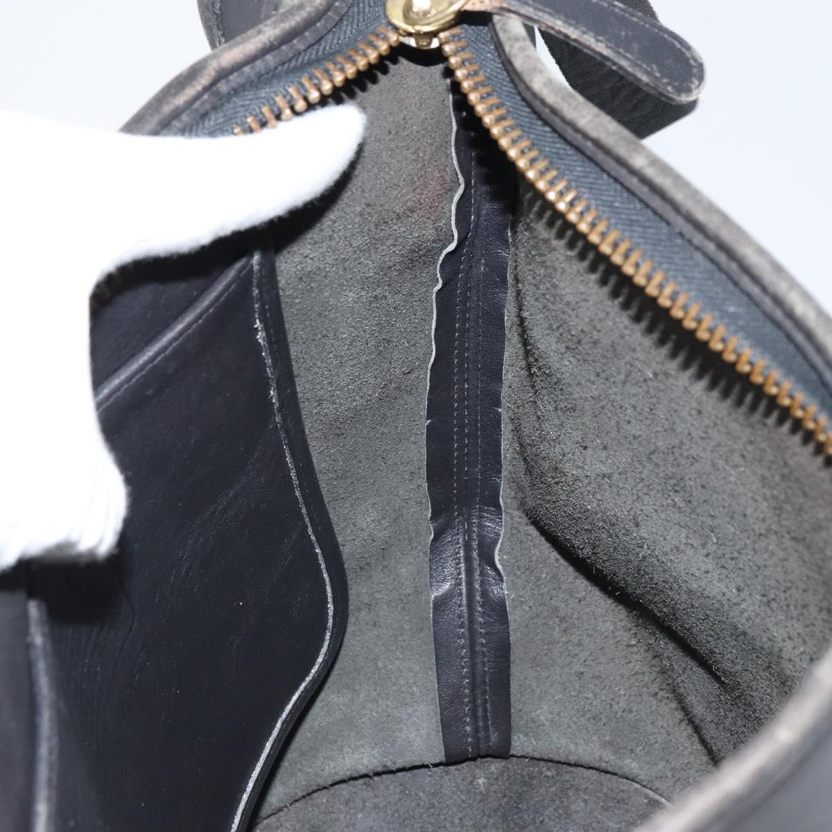 Coach Shoulder Bag Leather Black Gold Auth am9384