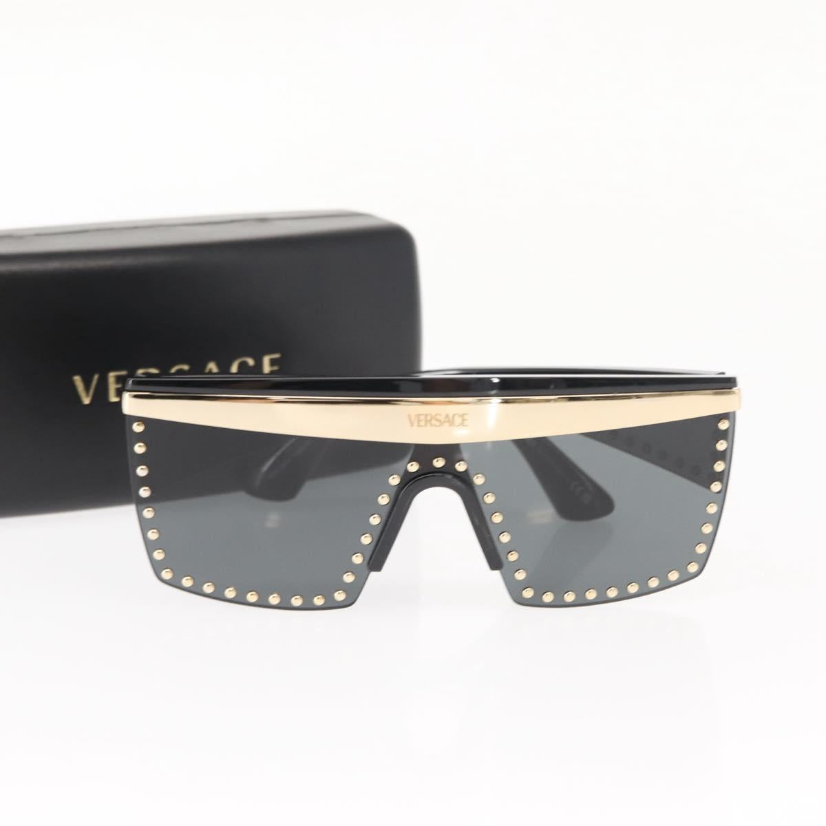 VERSACE Sunglasses plastic Black Gold Auth am9389V
